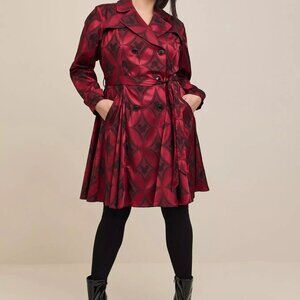 TORRID Disney Mickey Jacquard Swing Trench Coat SIZE 6X PLUS SIZE
